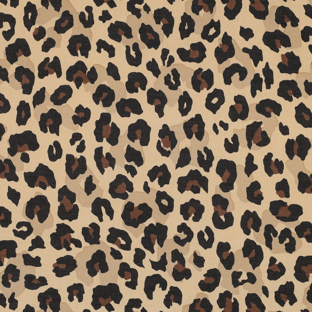 Popeline de coton léopard