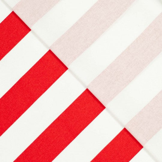 Coton rayé rouge et blanc