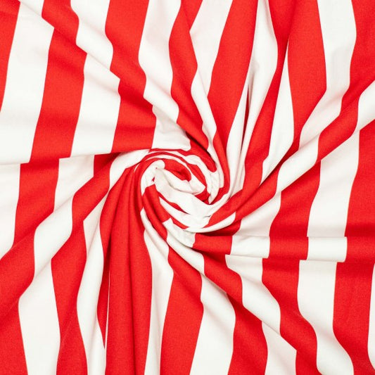 Coton rayé rouge et blanc