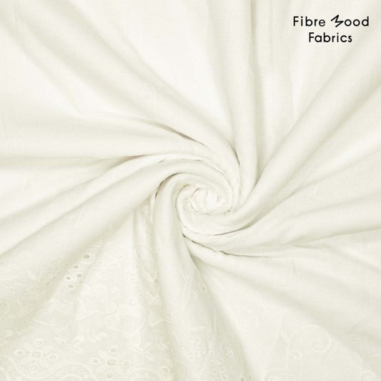 Coton brodé blanc - Fibremood