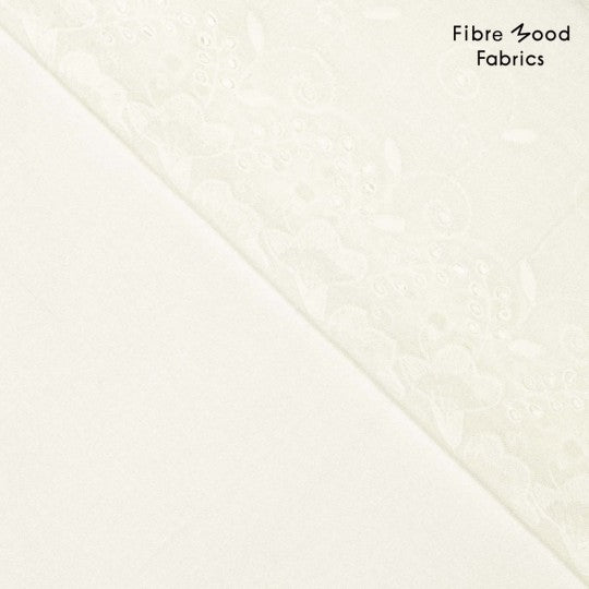 Coton brodé blanc - Fibremood