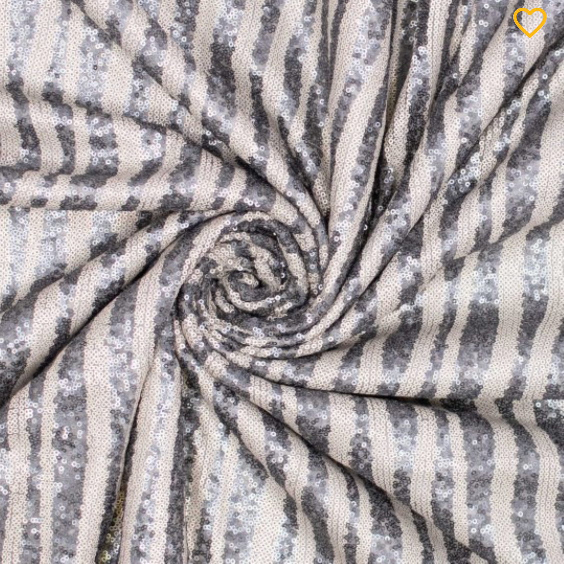 Tissu Maille à Sequins gris et blanc