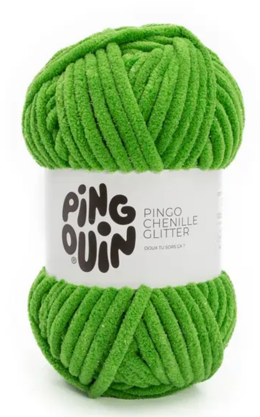 Pingo Chenille glitter vert tortue