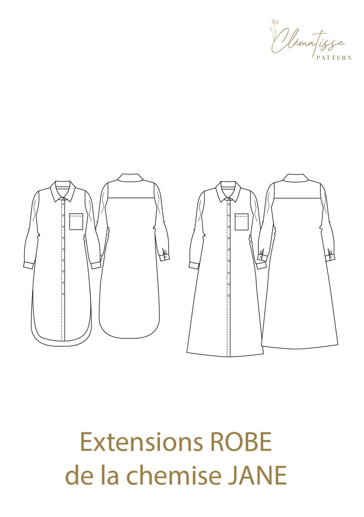 Patron Robe Chemise JANE - Clématisse Pattern