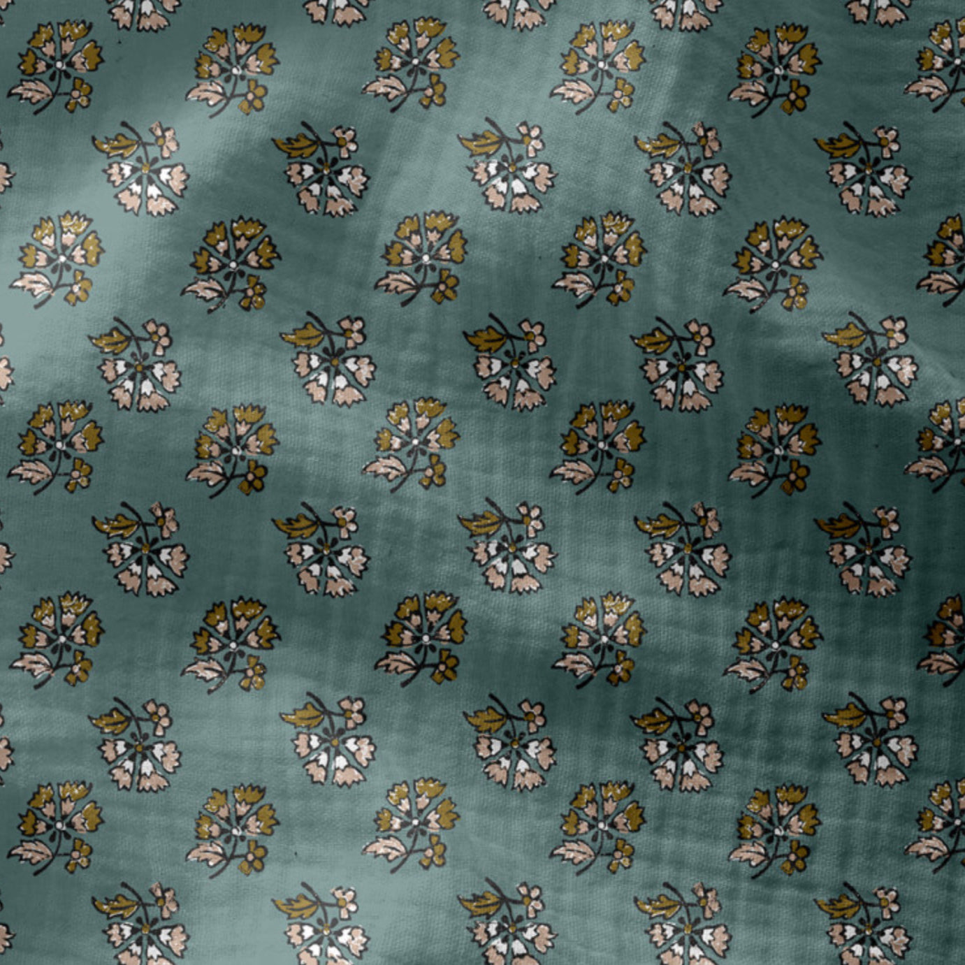 Double gaze bleu à motifs