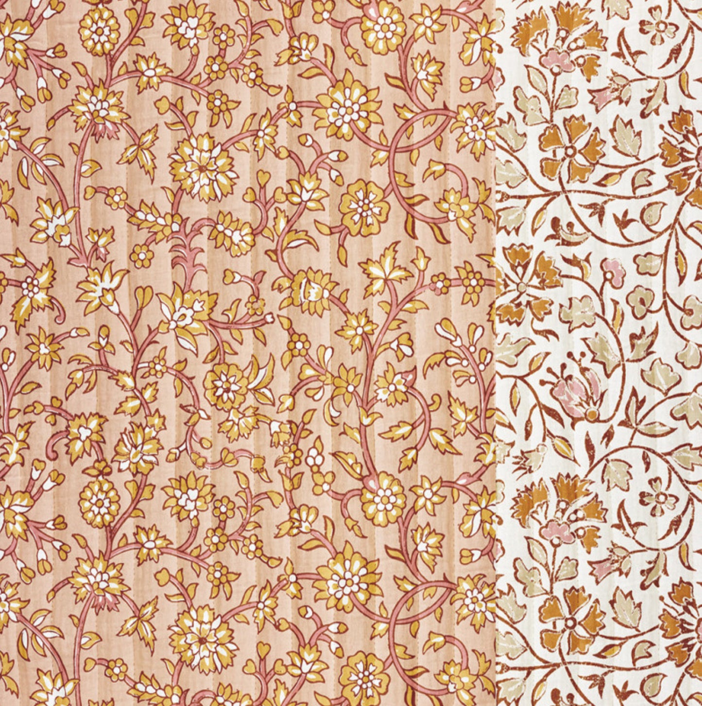 Matelassé fleurit rose et blanc