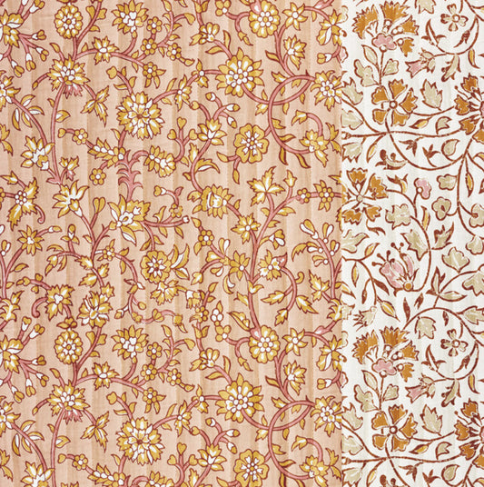 Matelassé fleurit rose et blanc