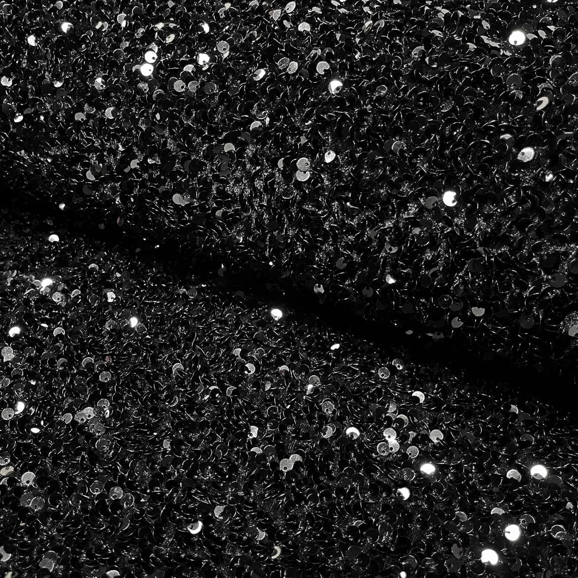 Velours paillettes noir