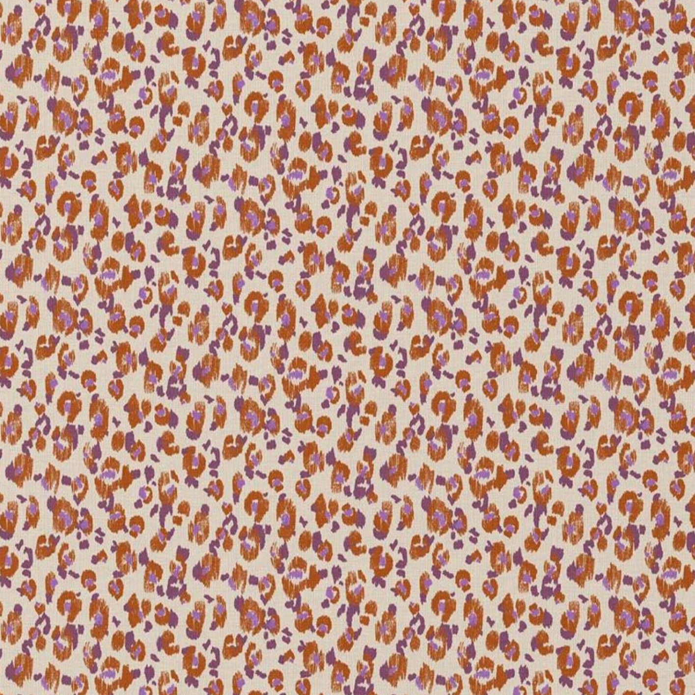 Coton léopard orange et violet