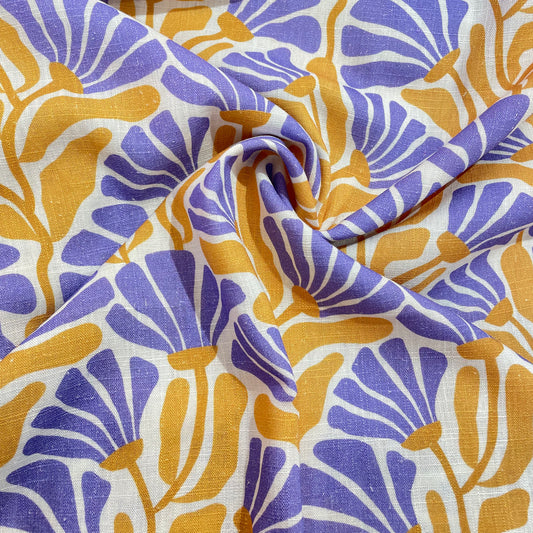 Lin viscose fleurs