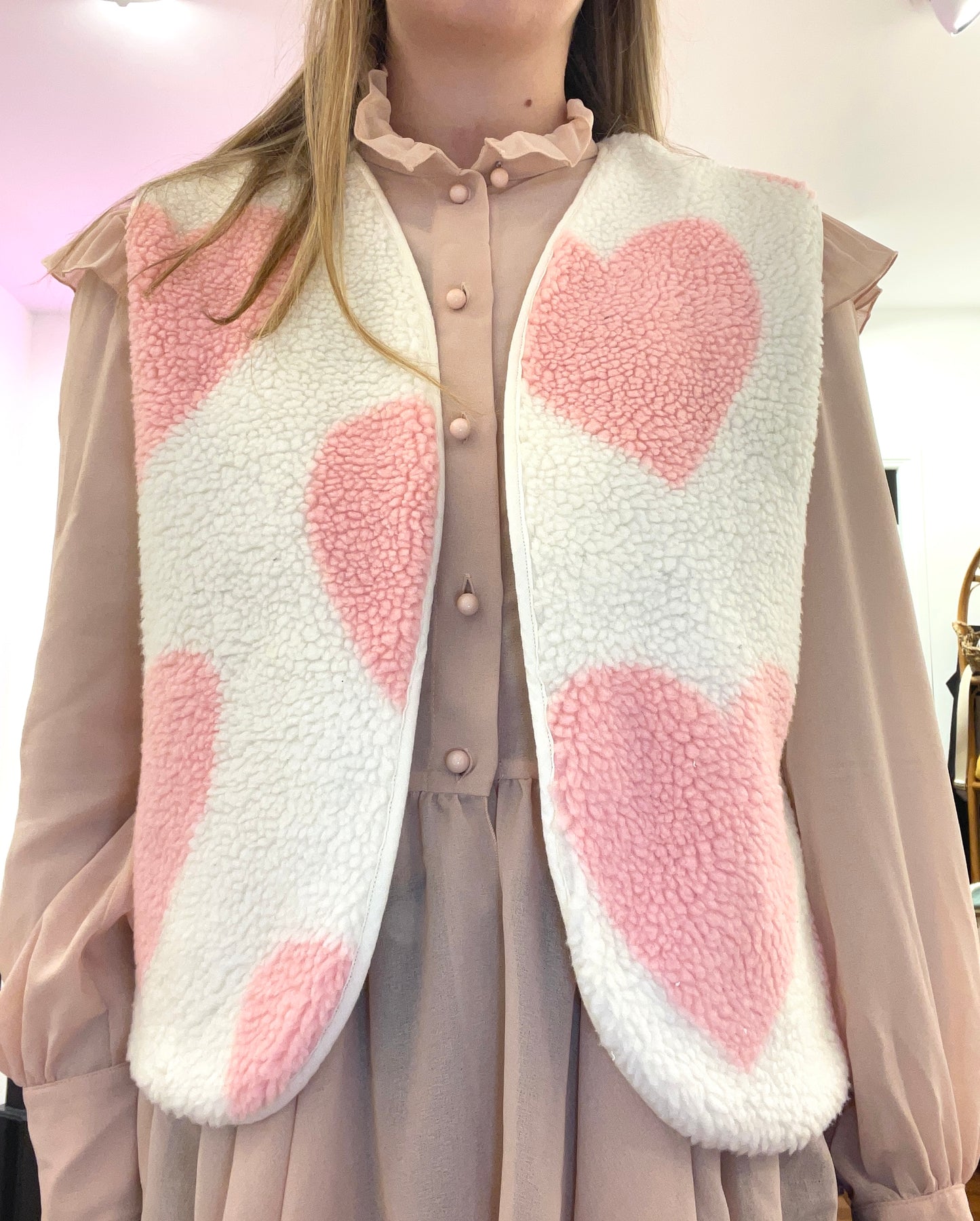 Gilet moumoute coeur