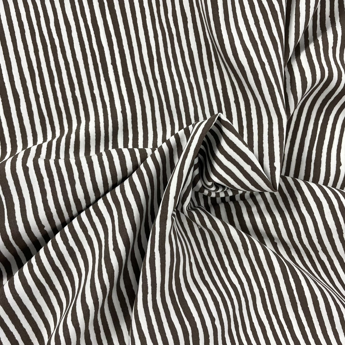 Tencel rayures marron et blanc