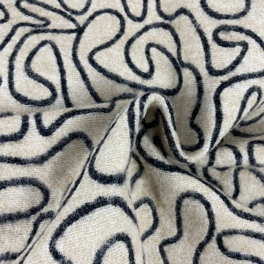 Lainage doodling beige et noir