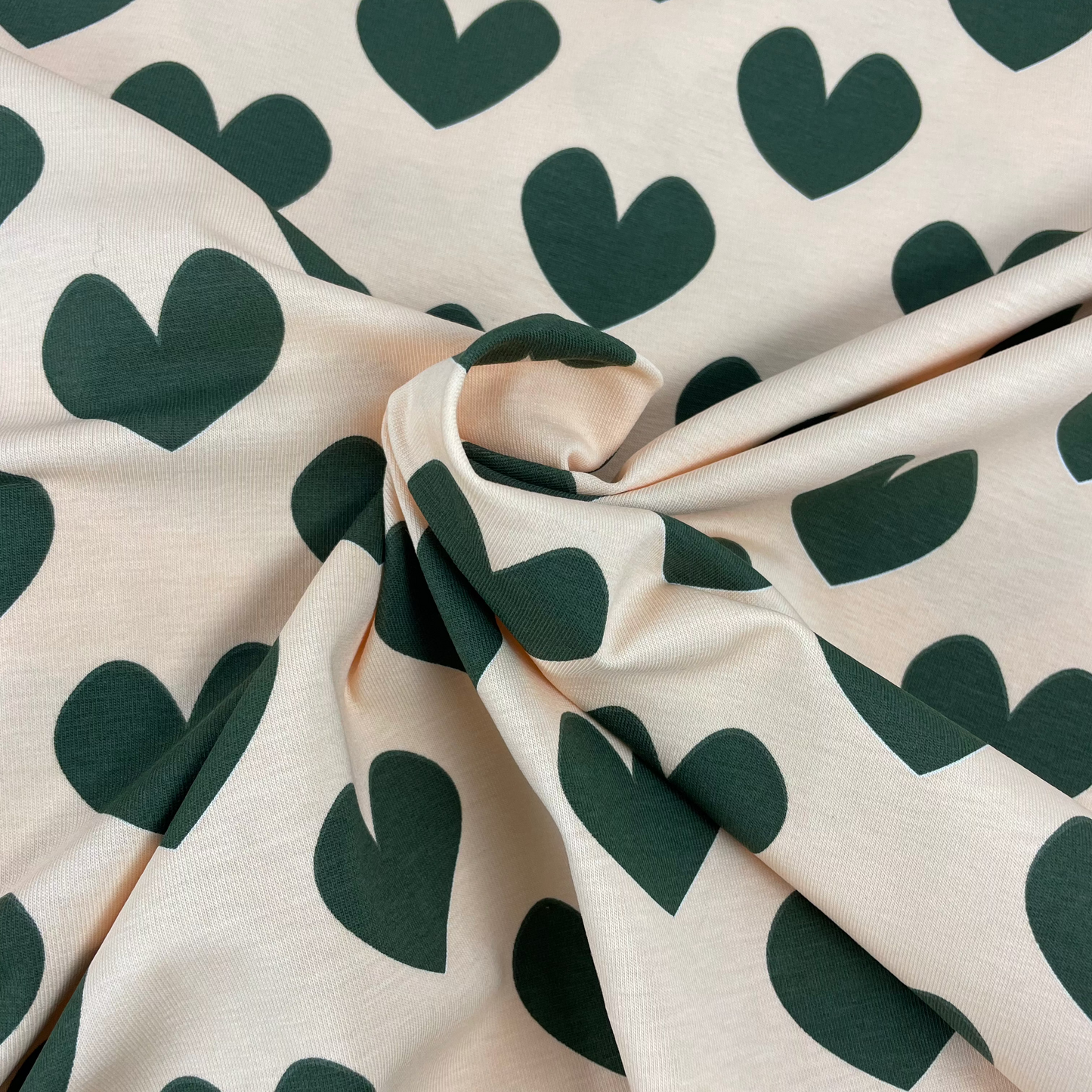 Jersey coeur vert et beige