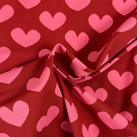 Jersey coeur rouge et rose