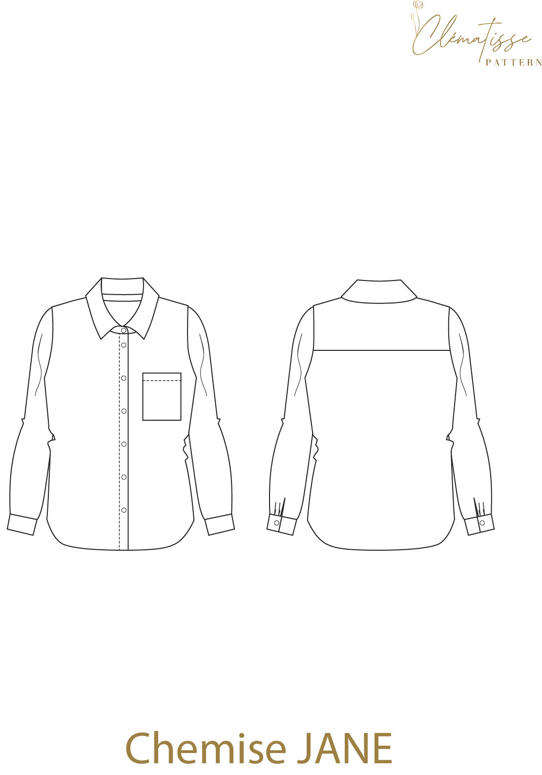 Patron Robe Chemise JANE - Clématisse Pattern