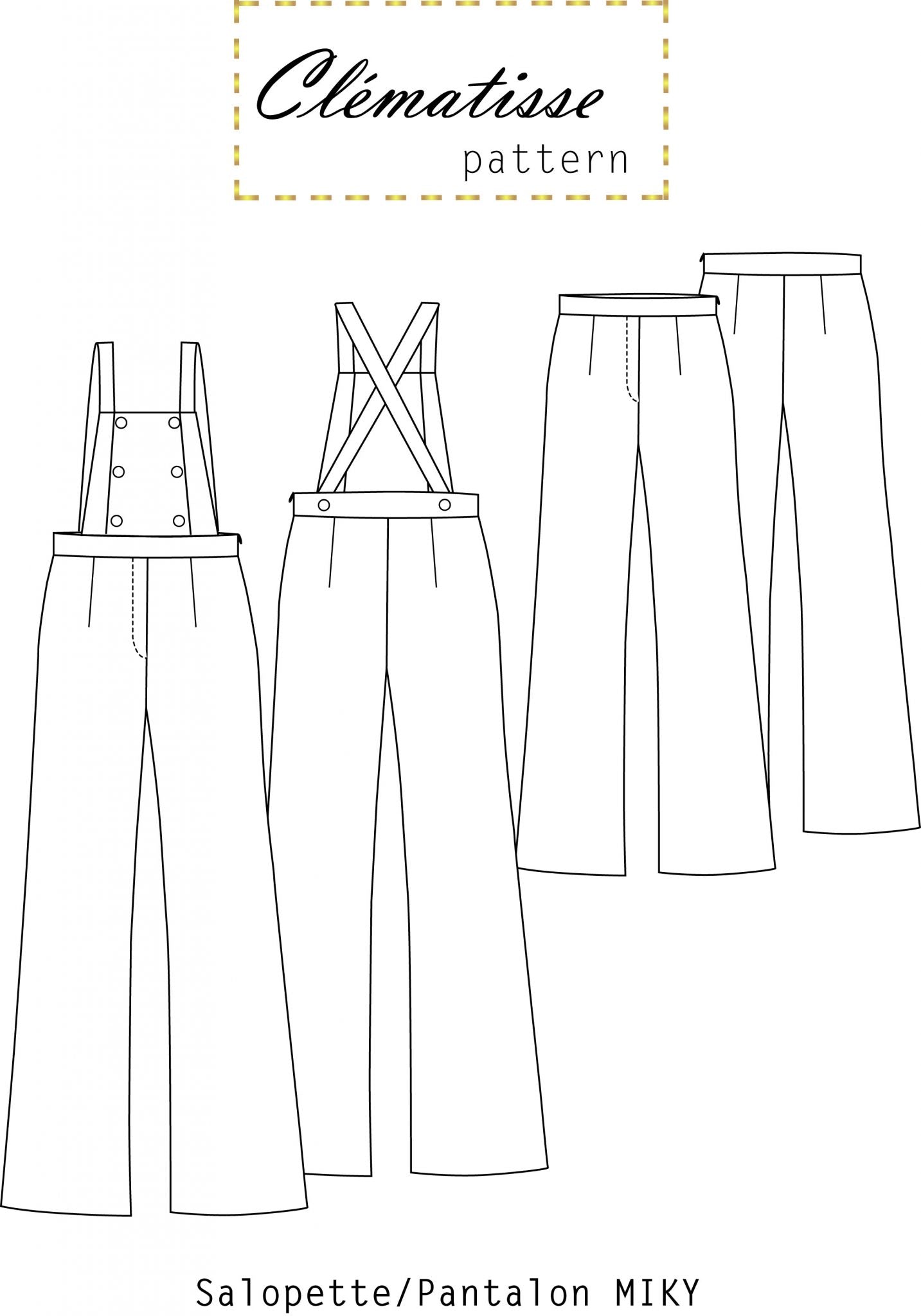 Patron Pantalon Salopette MIKY - Clématisse Pattern