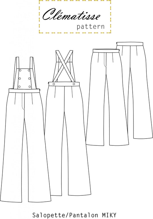 Patron Pantalon Salopette MIKY - Clématisse Pattern