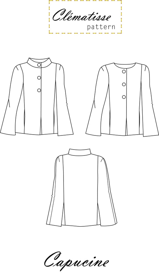 Patron Cape CAPUCINE - Clématisse Pattern