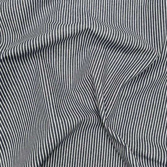 Denim rayé indigo