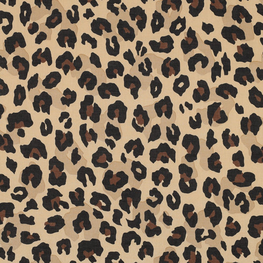 Popeline de coton léopard
