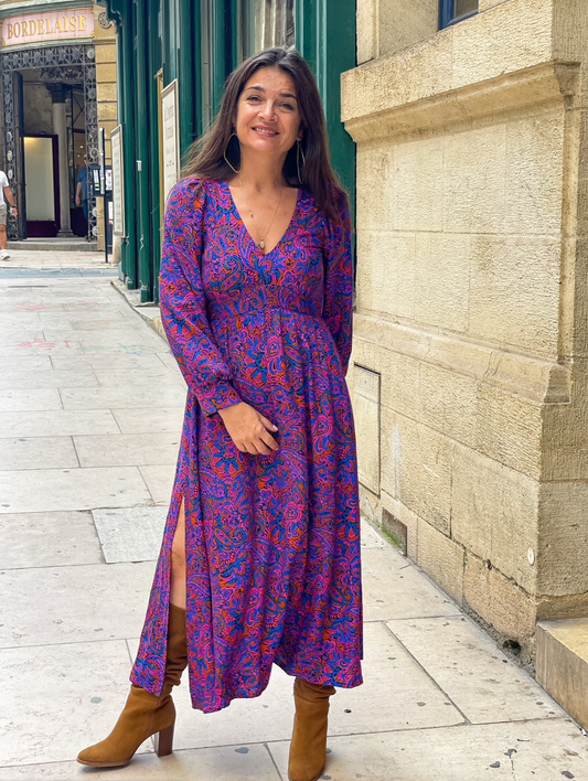 Robe Calista - Motif Clématisse