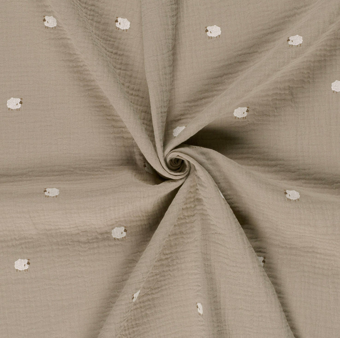 Double gaze marron avec moutons
