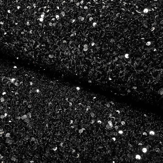 Velours paillettes noir