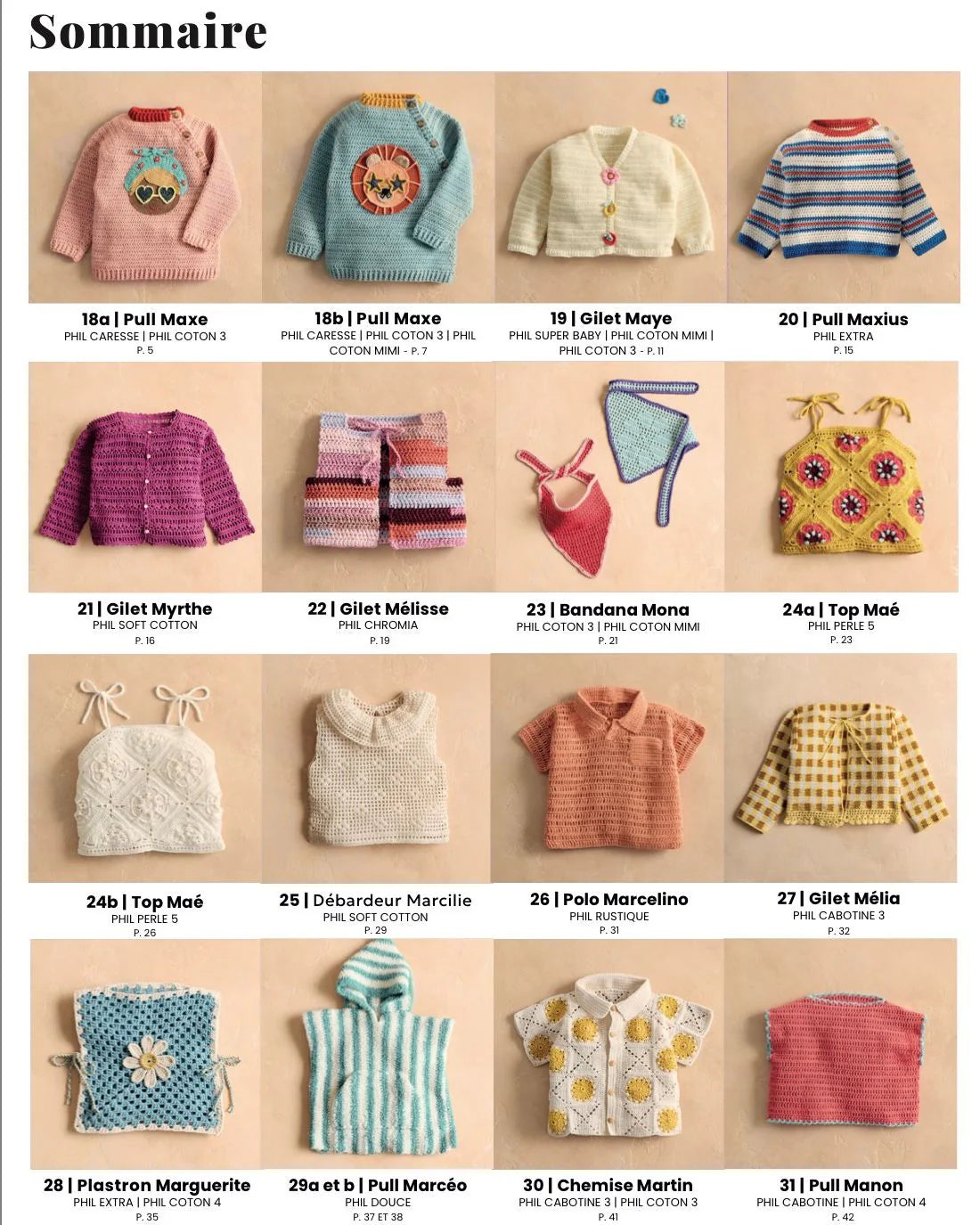 PHILDAR : CATALOGUE CROCHET LAYETTE ET ENFANT N°274