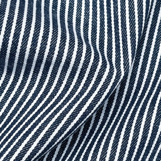 Denim rayé indigo