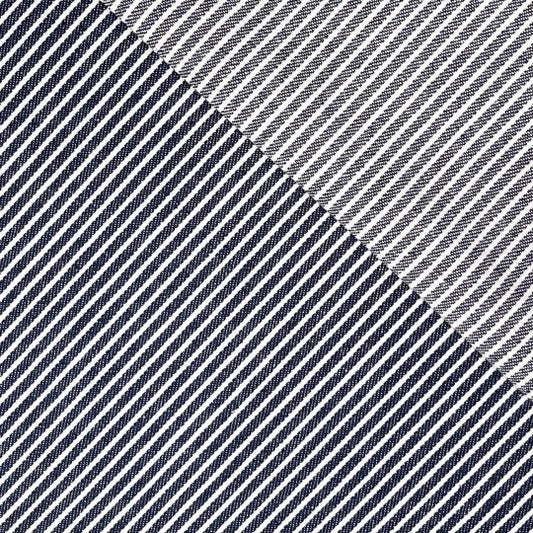 Denim rayé indigo